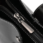 100 % Genuine Leather Solid Crossbody Bag (Size 24x10x21 cm) - Black
