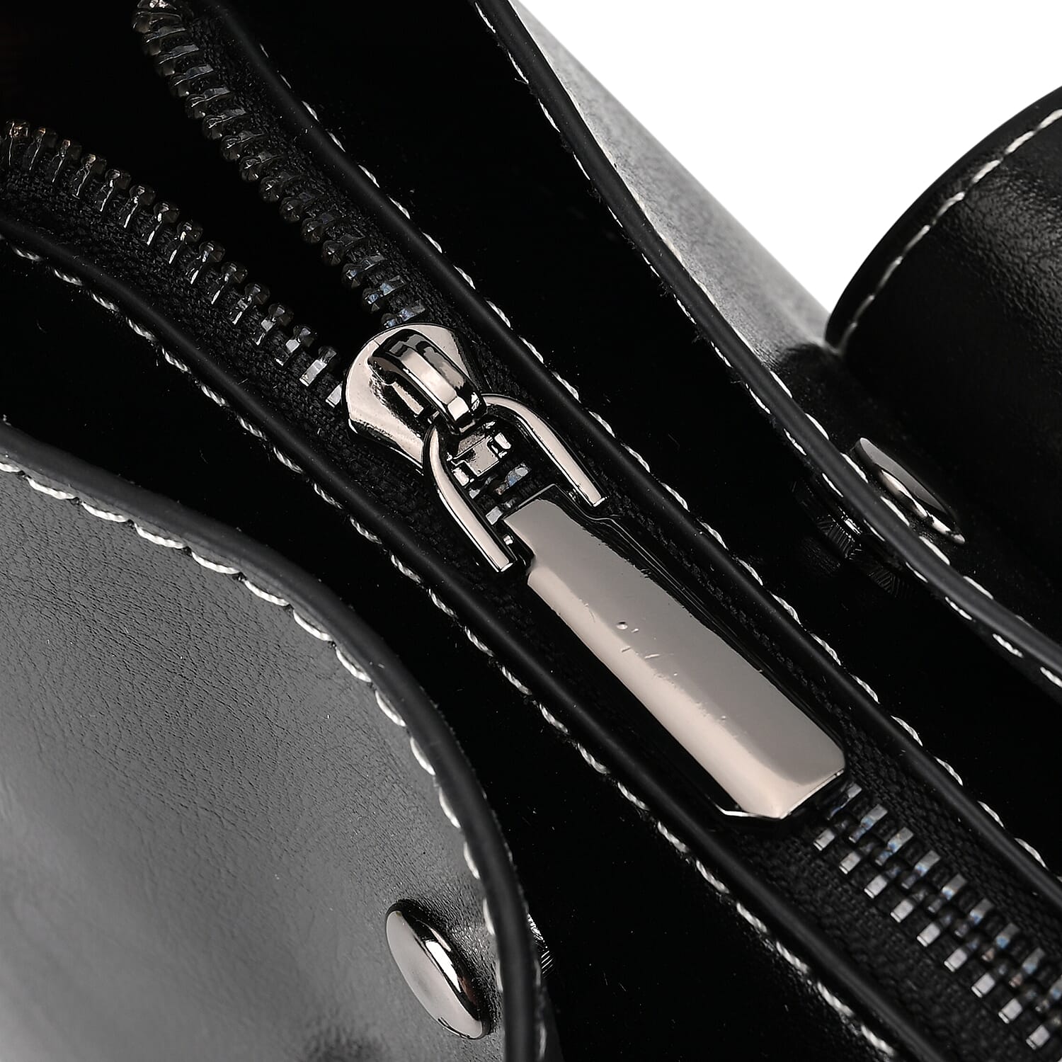 100 % Genuine Leather Solid Crossbody Bag (Size 24x10x21 cm) - Black