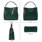 100% Genuine Leather Solid Crossbody Bag (Size 24x10x21 cm) - Green