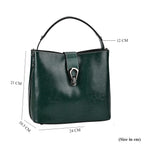 100% Genuine Leather Solid Crossbody Bag (Size 24x10x21 cm) - Green