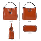 100% Genuine Leather Solid Crossbody Bag (Size 24x10x21 cm) - Tan