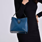 100% Genuine Leather Solid Crossbody Bag (Size 24x10x21 cm) - Teal