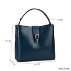 100% Genuine Leather Solid Crossbody Bag (Size 24x10x21 cm) - Teal