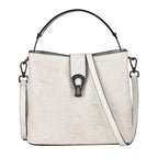 100% Genuine Leather Solid Crossbody Bag (Size 24x10x21 cm) - White