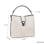 100% Genuine Leather Solid Crossbody Bag (Size 24x10x21 cm) - White