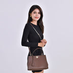 One Time Designer Closeout Deal - Genuine Leather Crossbody Bag - Coffee