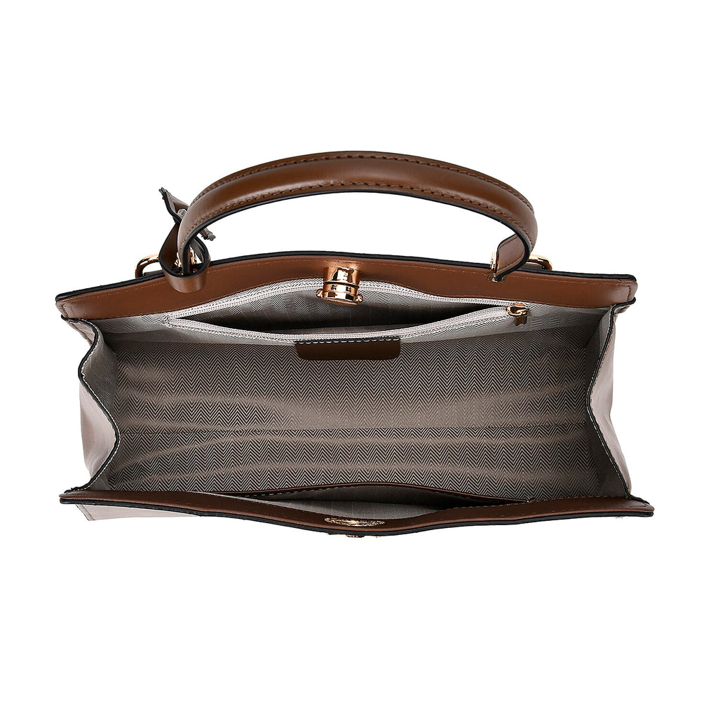 One Time Designer Closeout Deal - Genuine Leather Crossbody Bag - Coffee