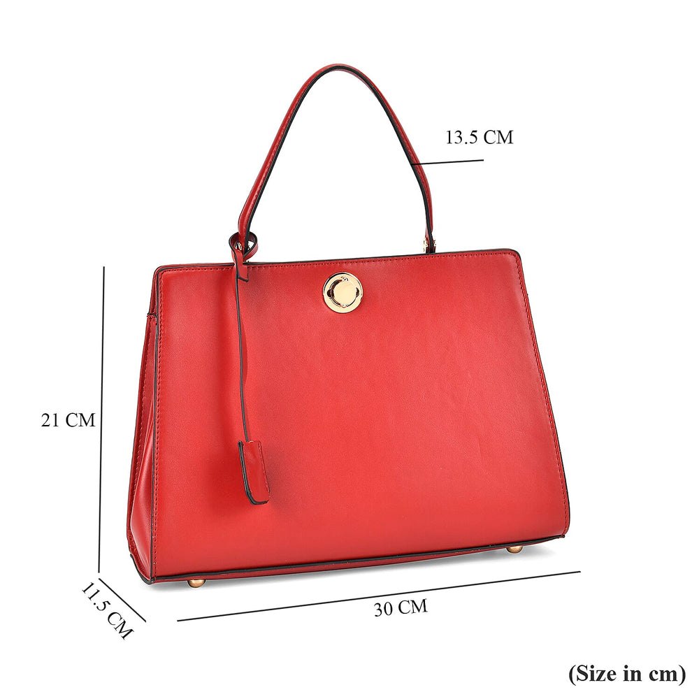 One Time Designer Closeout Deal - Genuine Leather Crossbody Bag - Red