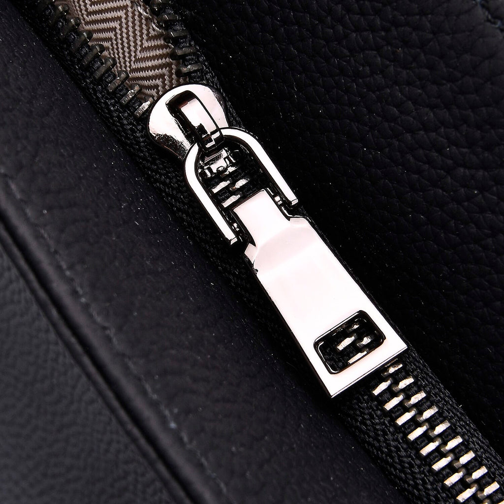 Genuine Leather Solid Crossbody Bag (Size 35x10x33 cm) - Black & Pink
