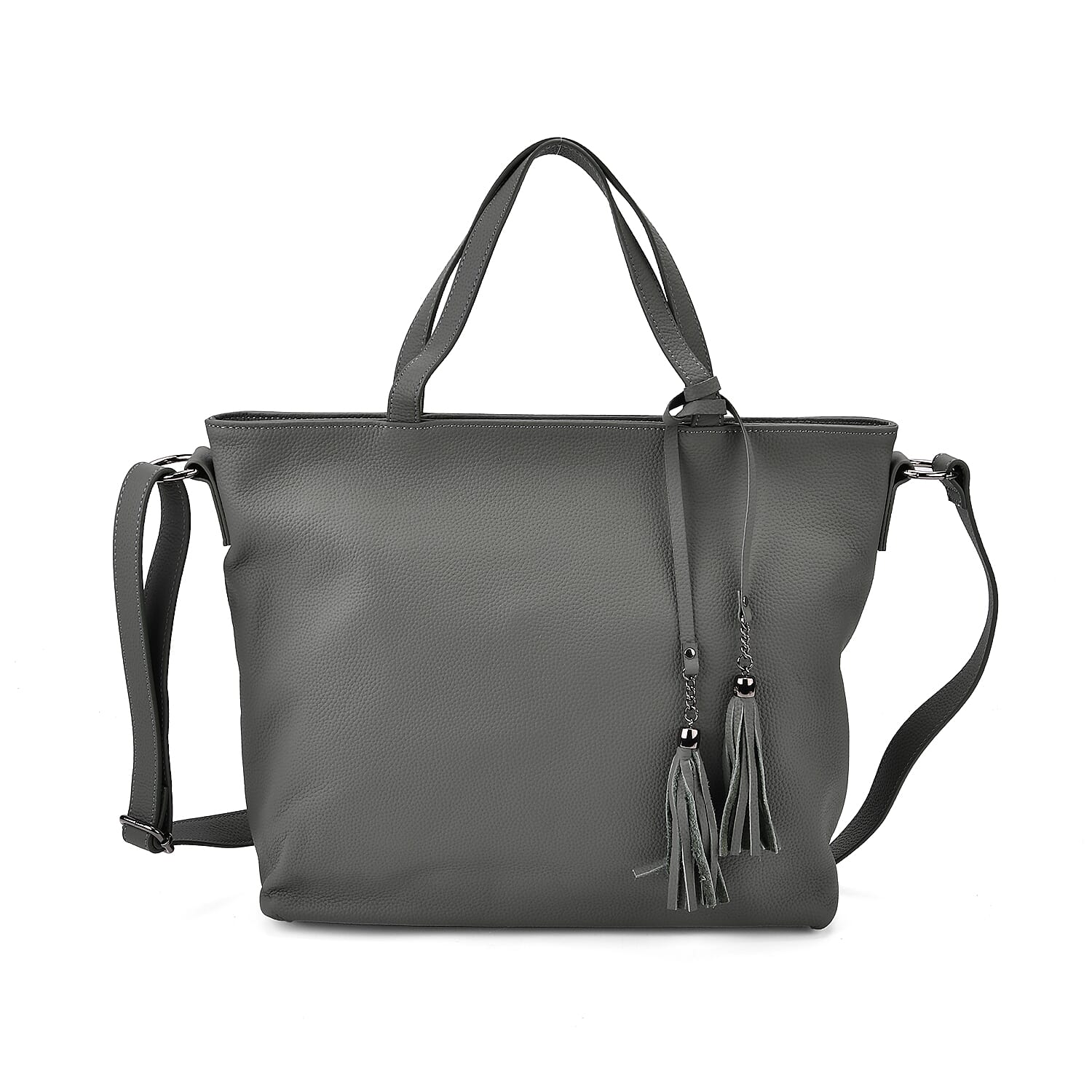 Genuine Leather Solid Crossbody Bag (Size 35x10x33 cm) - Green & Pink