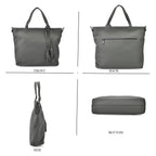 Genuine Leather Solid Crossbody Bag (Size 35x10x33 cm) - Green & Pink