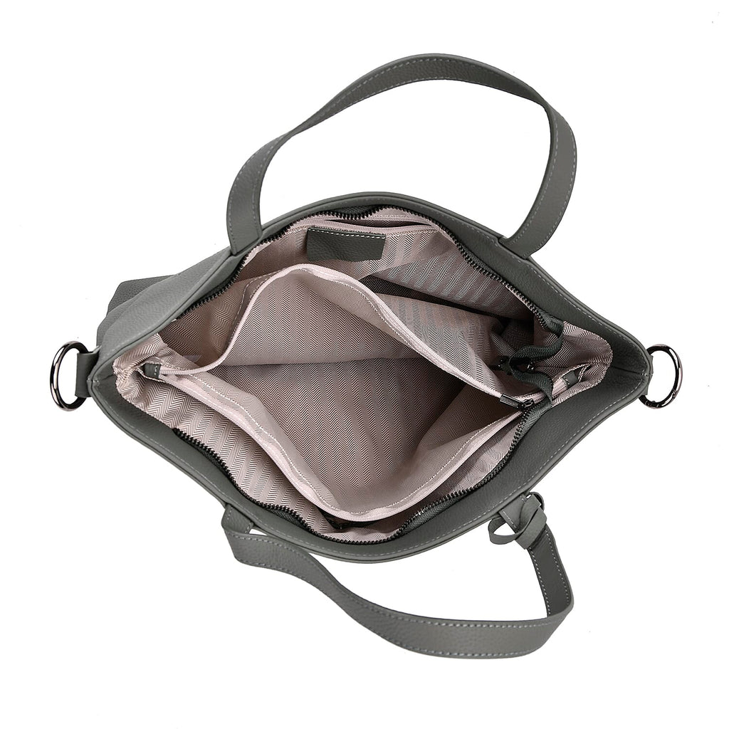 Genuine Leather Solid Crossbody Bag (Size 35x10x33 cm) - Green & Pink
