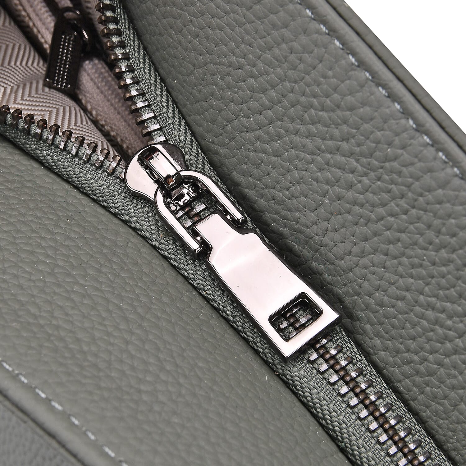 Genuine Leather Solid Crossbody Bag (Size 35x10x33 cm) - Green & Pink