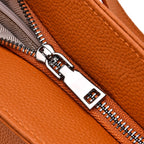 Genuine Leather Solid Crossbody Bag (Size 35x10x33 cm) - Tan & Pink