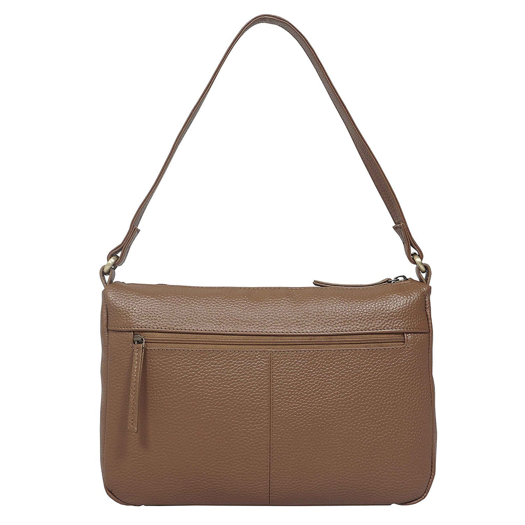 Assots London - Genuine Leather Mardi Tan Pebble Grain Tote Bag