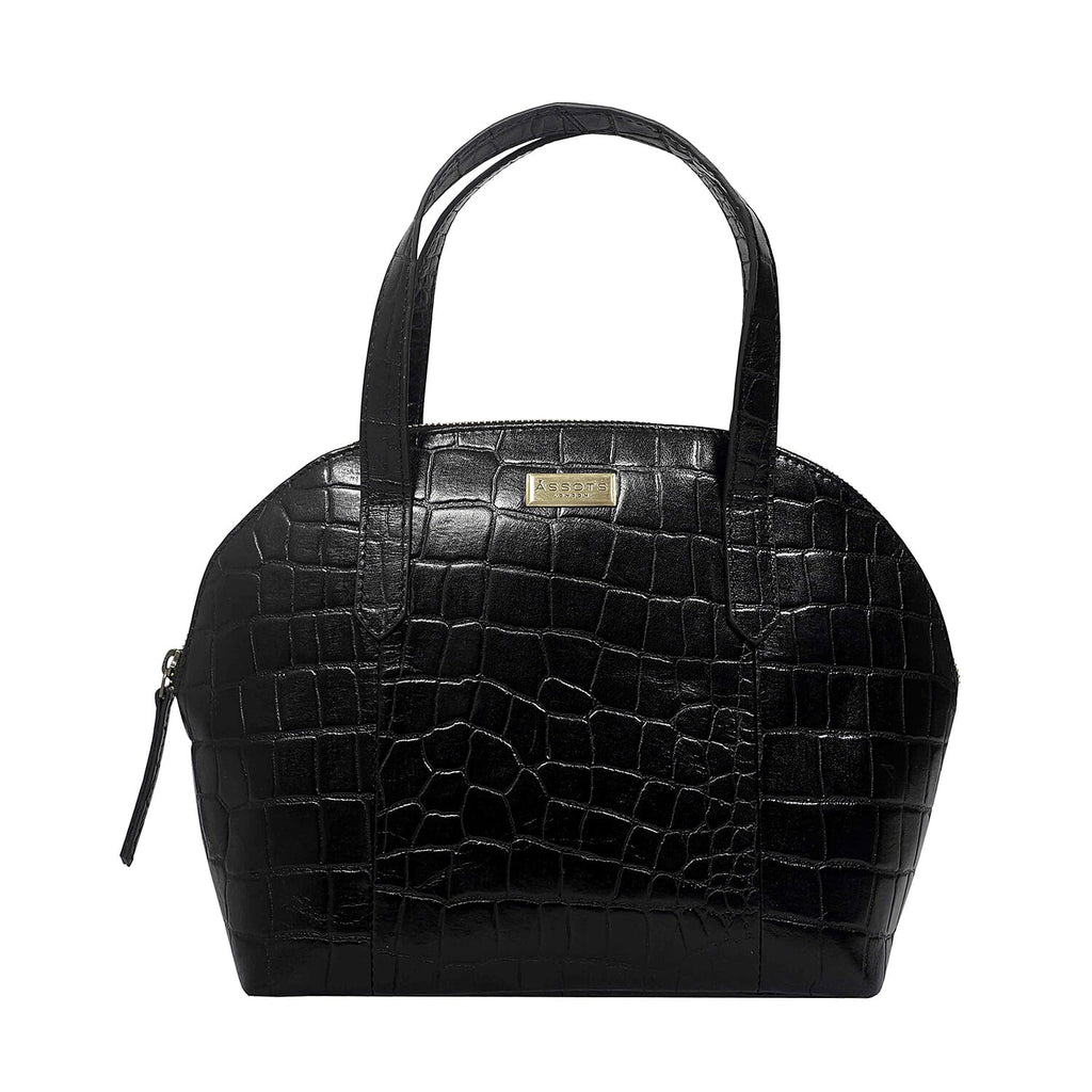 Assots London Cheryl Genuine Leather Tote Bag - Black