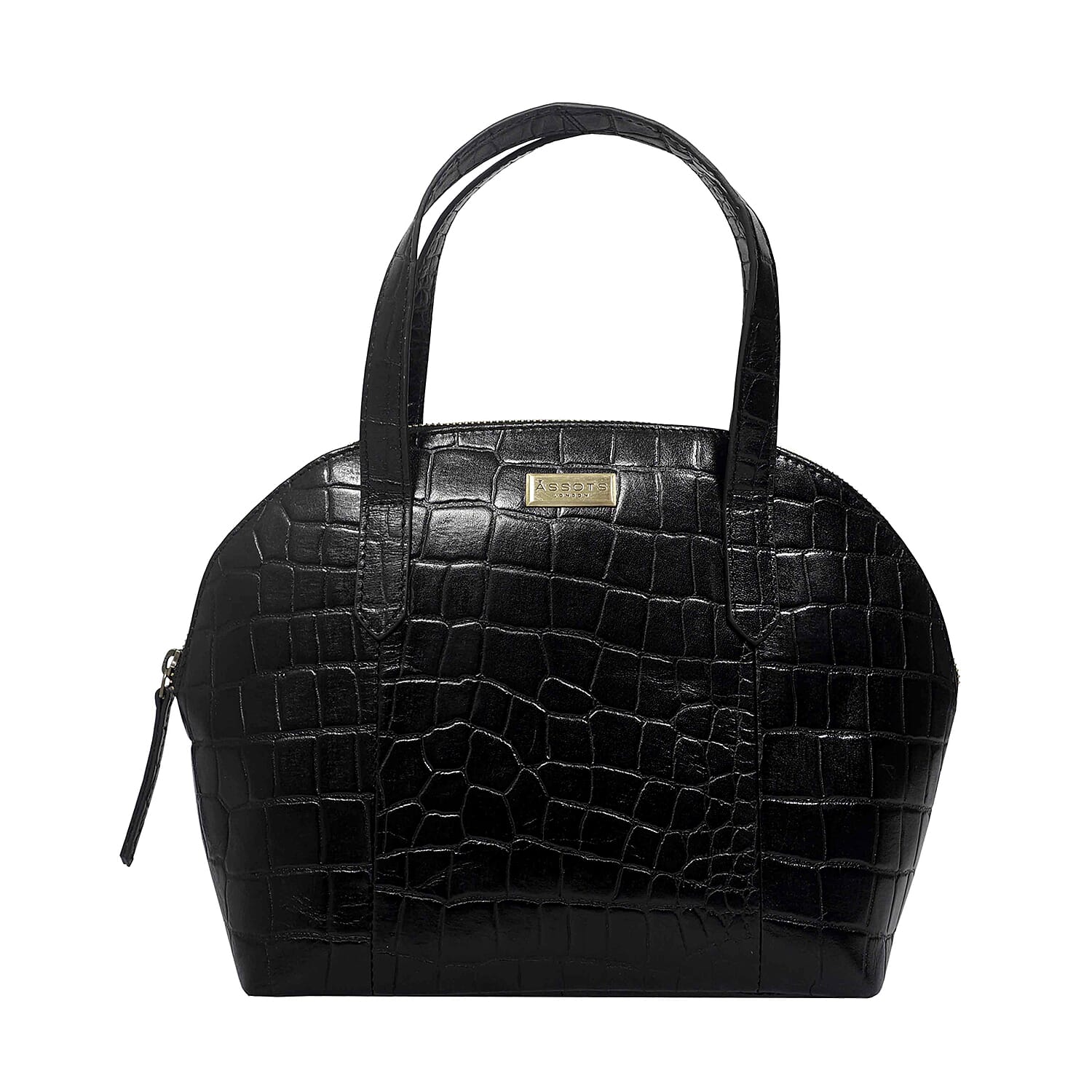 Assots London Cheryl Genuine Leather Tote Bag - Black