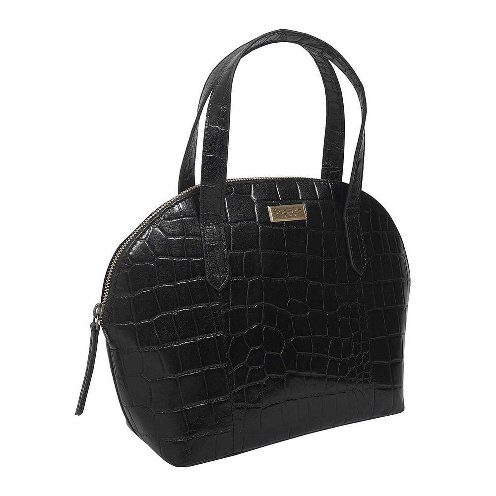 Assots London Cheryl Genuine Leather Tote Bag - Black