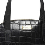Assots London Cheryl Genuine Leather Tote Bag - Black