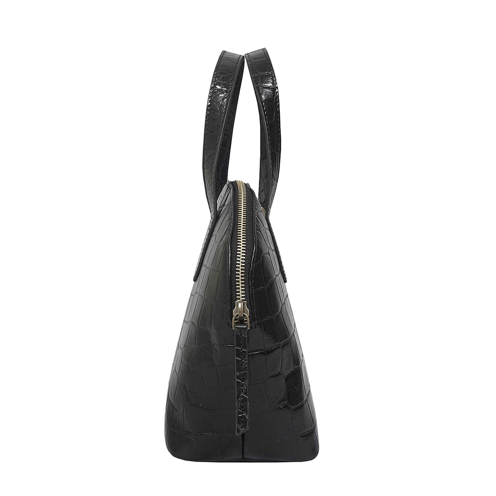 Assots London Cheryl Genuine Leather Tote Bag - Black