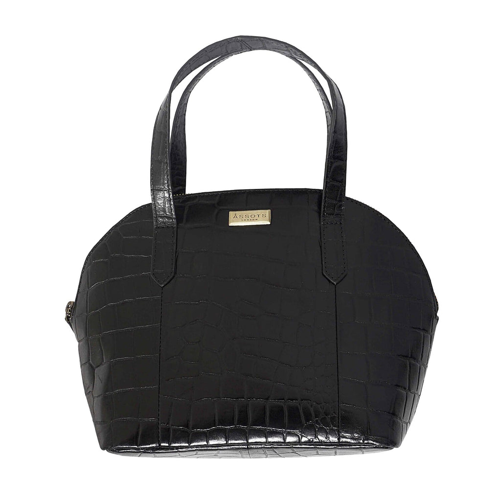 Assots London Cheryl Genuine Leather Tote Bag - Black