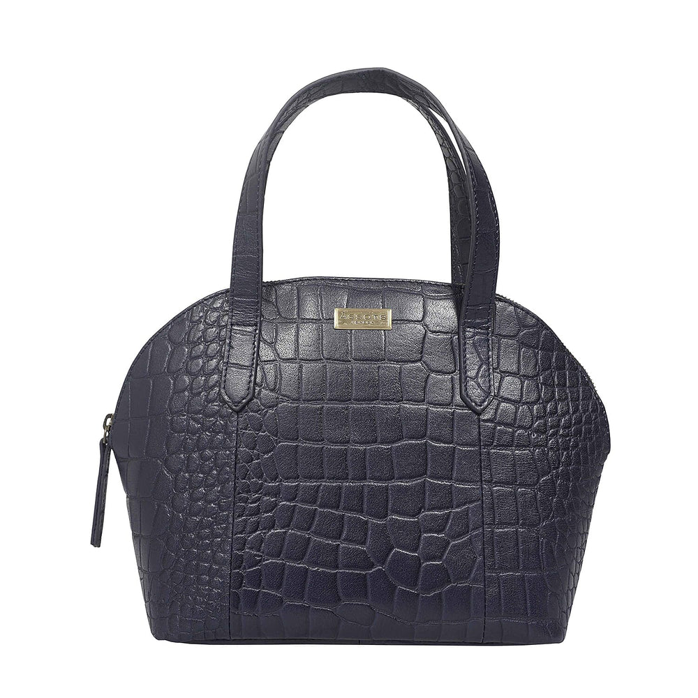 Genuine Leather Tote Bag - Blue