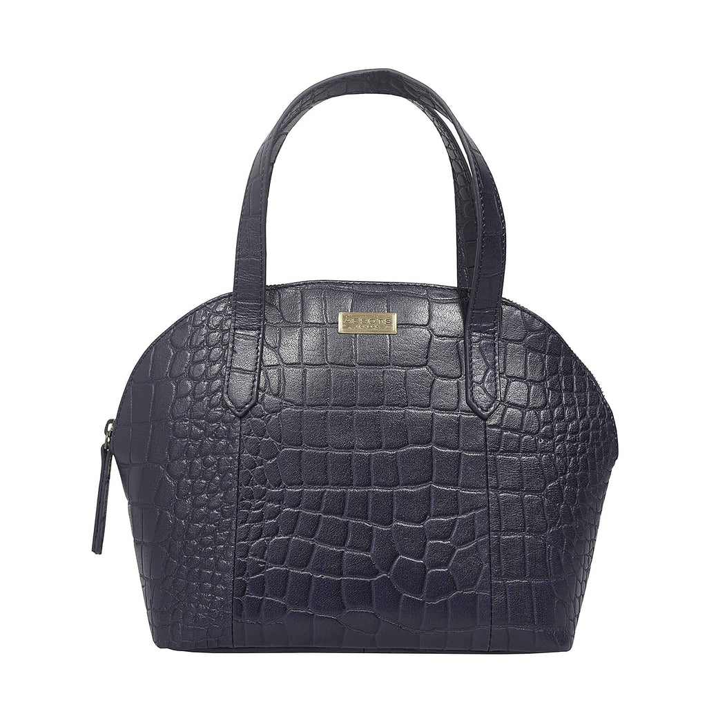 Genuine Leather Tote Bag - Blue