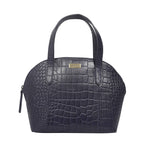 Genuine Leather Tote Bag - Blue