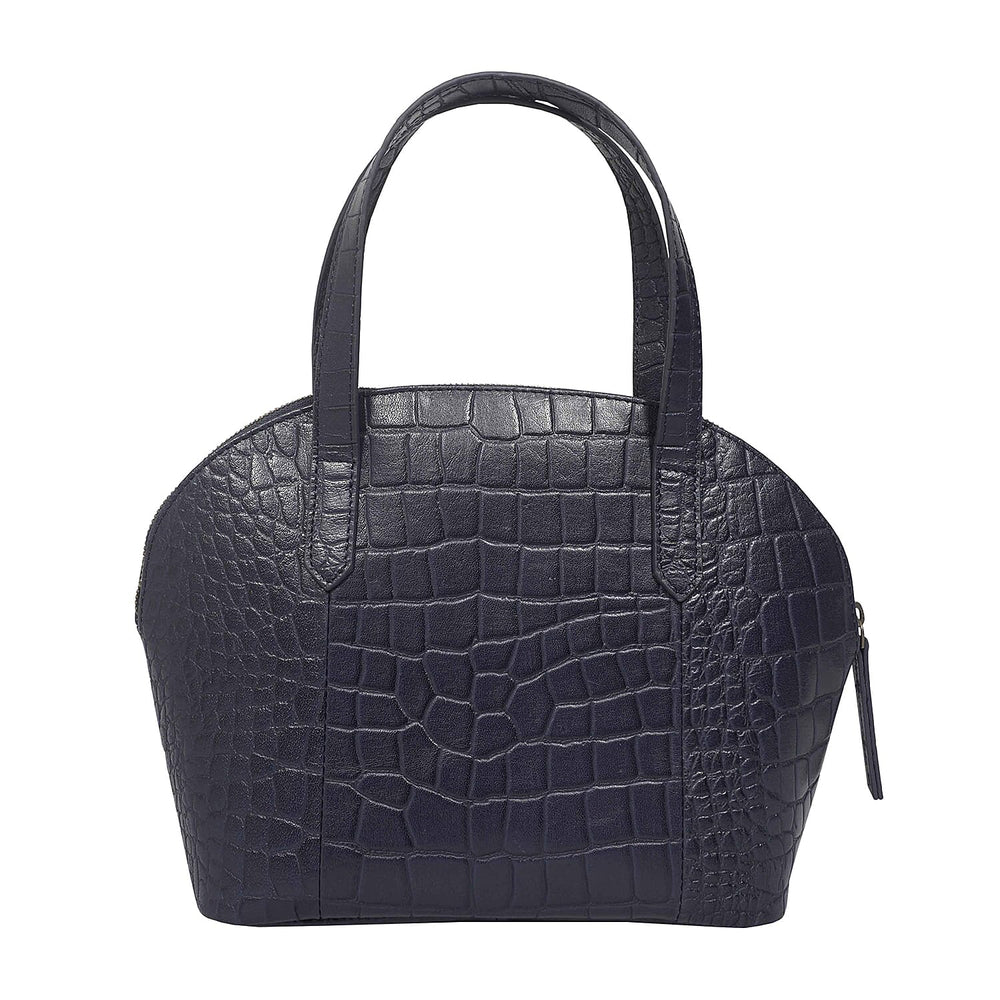 Genuine Leather Tote Bag - Blue