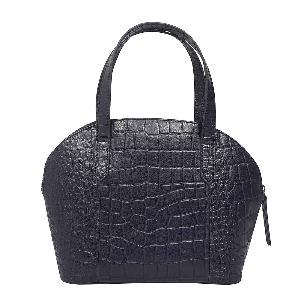 Genuine Leather Tote Bag - Blue