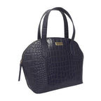 Genuine Leather Tote Bag - Blue