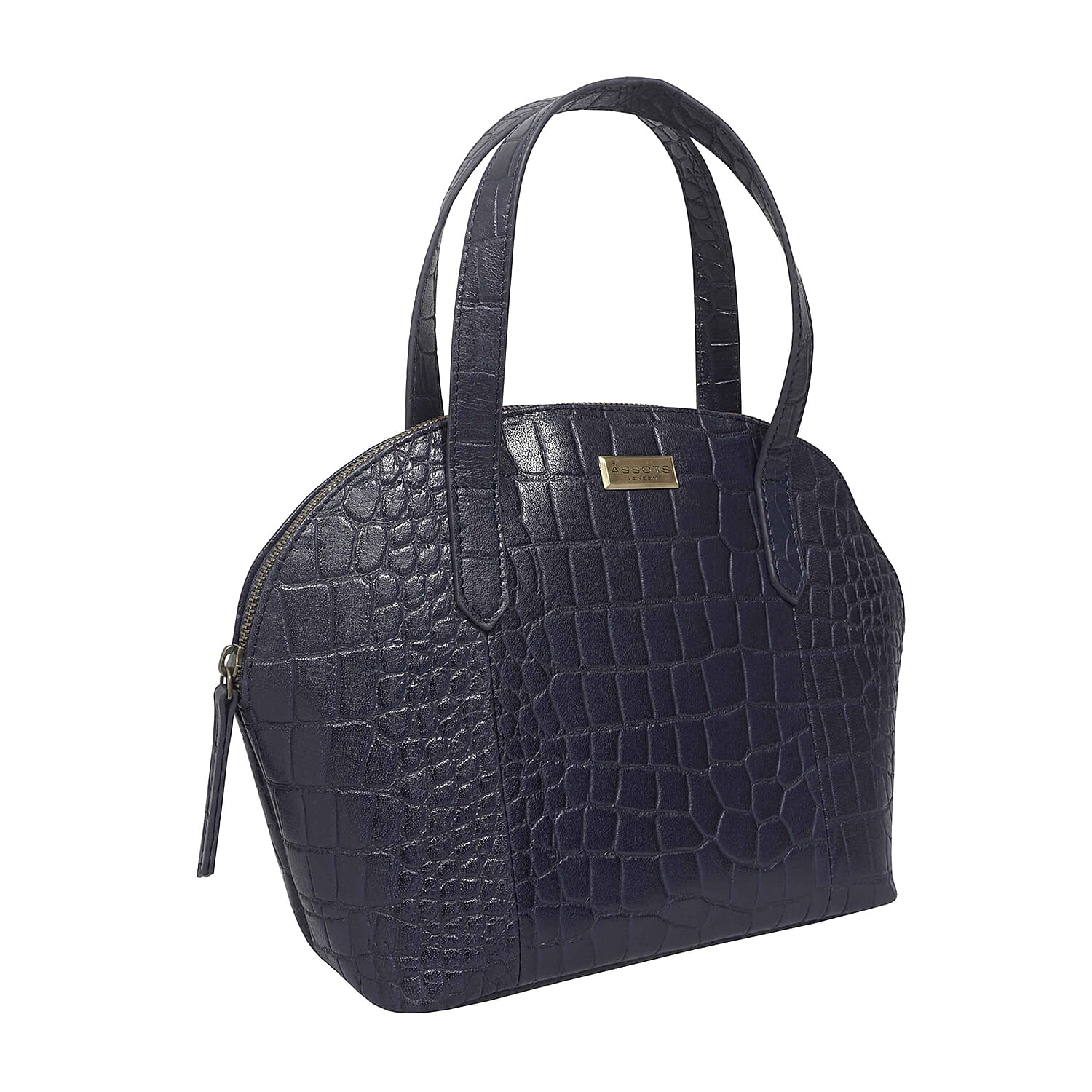 Genuine Leather Tote Bag - Blue