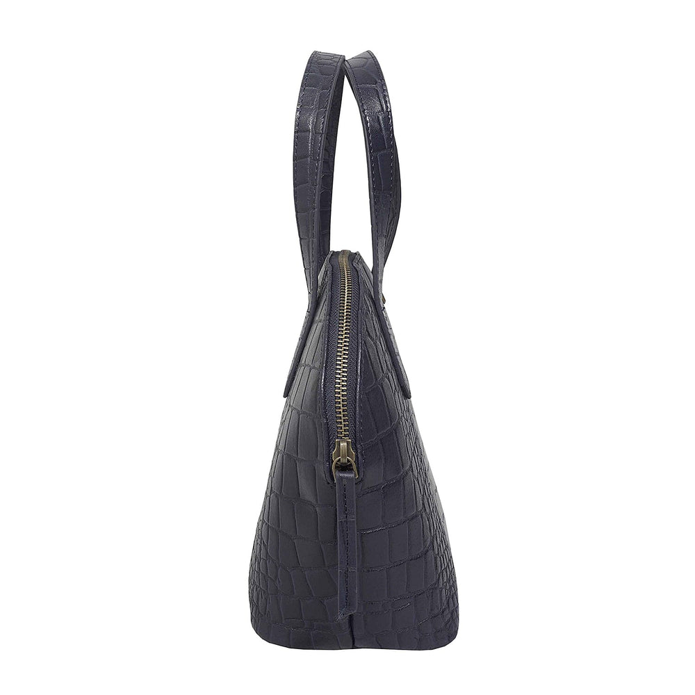 Genuine Leather Tote Bag - Blue