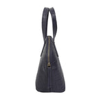 Genuine Leather Tote Bag - Blue