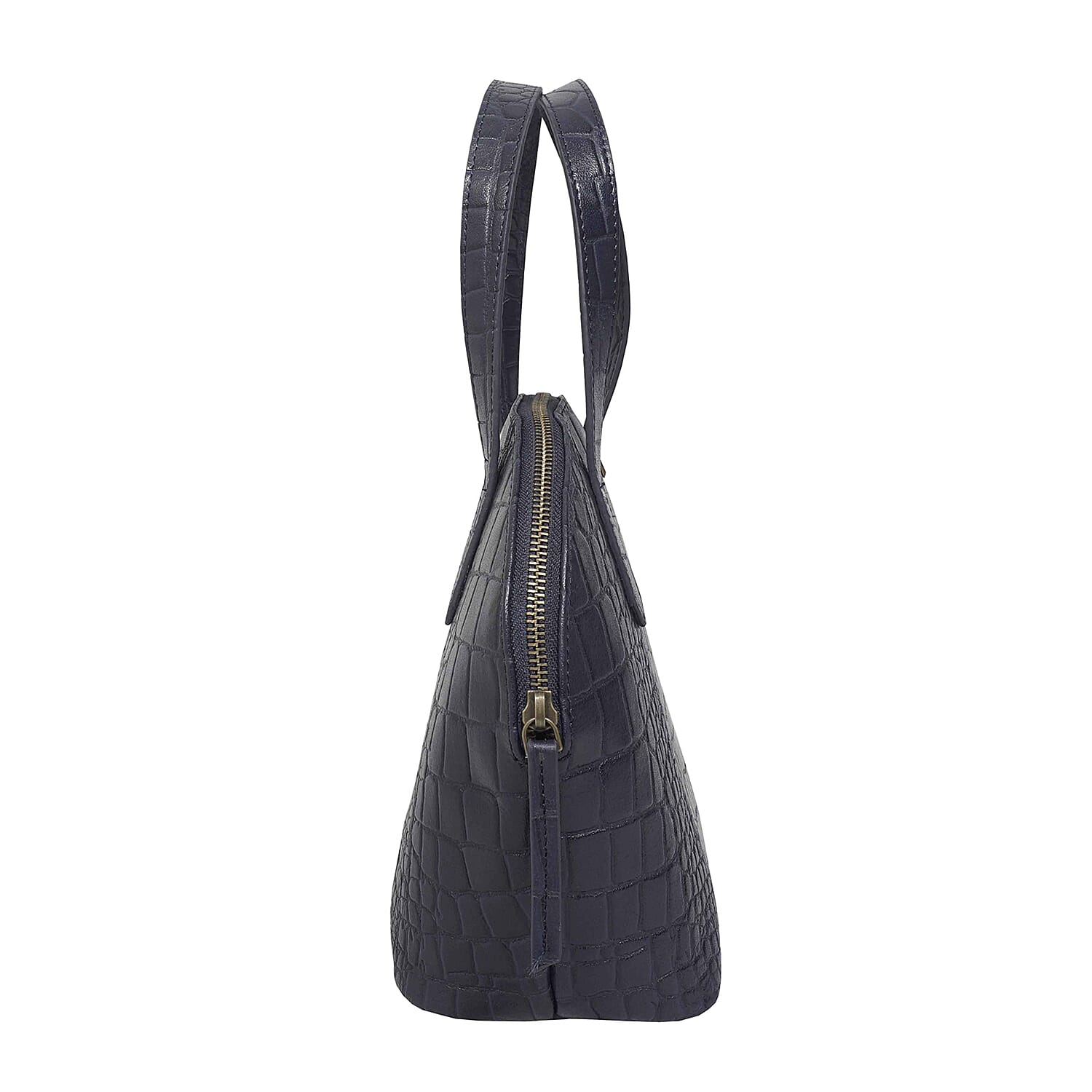 Genuine Leather Tote Bag - Blue