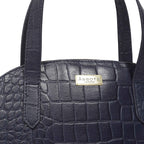Genuine Leather Tote Bag - Blue