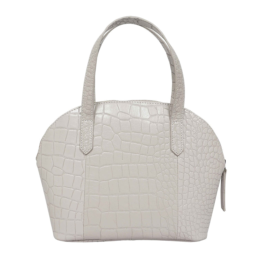 Assots London Cheryl Genuine Leather Tote Bag - Ice Grey