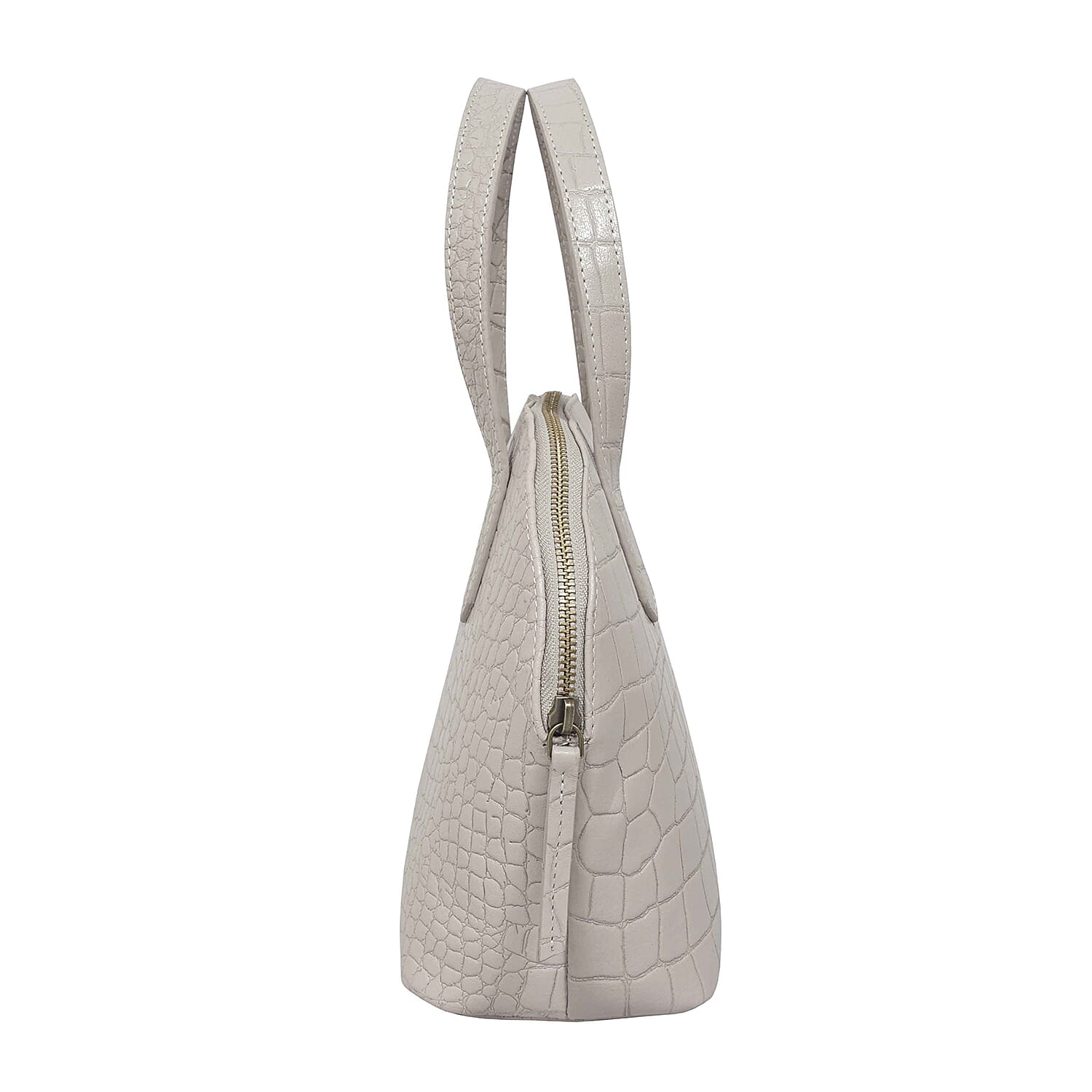 Assots London Cheryl Genuine Leather Tote Bag - Ice Grey