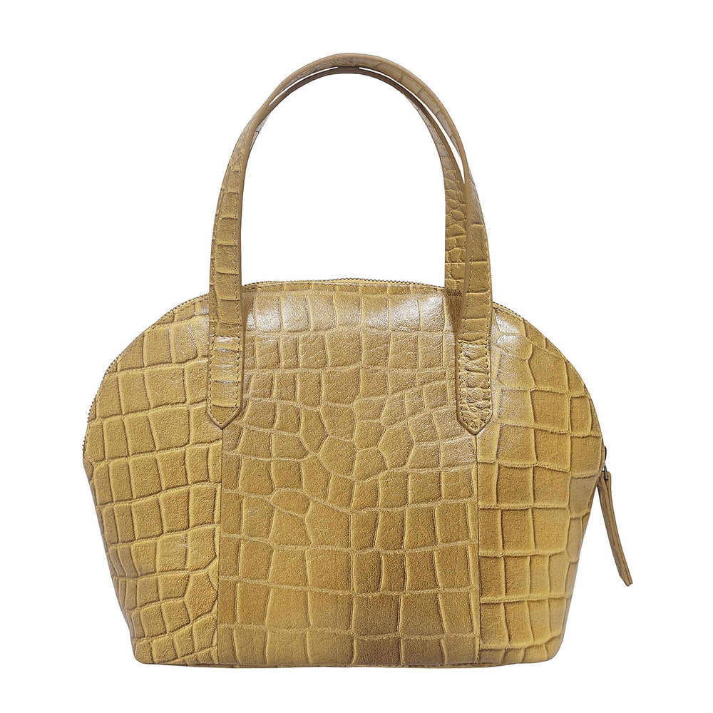 Assots London Cheryl Genuine Leather Tote Bag - Mustard