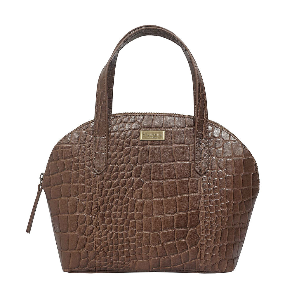 Assots London Cheryl Genuine Leather Tote Bag - Tan