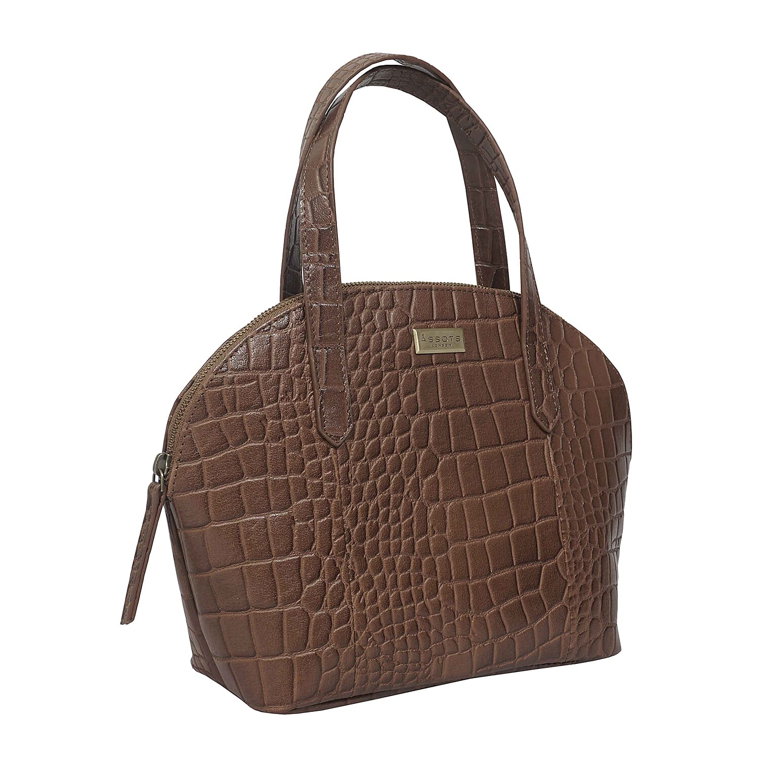Assots London Cheryl Genuine Leather Tote Bag - Tan