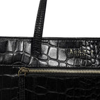 Assots London Julia Genuine Leather Tote Bag  - Black