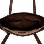 Assots London Julia Genuine Leather Tote Bag - Tan