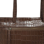 Assots London Julia Genuine Leather Tote Bag - Tan