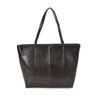 100% Genuine Leather Tote Bag (Size 39x12x27 cm) - Black