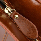 100% Genuine Leather Tote Bag (Size 39x12x27 cm) - Tan