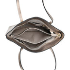 100% Genuine Leather Tote Bag (Size 39x12x27 cm) - Silver