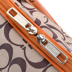 Geometric Pattern Travel Duffle Bag with Shoulder Strap (100 cm) - Light Brown