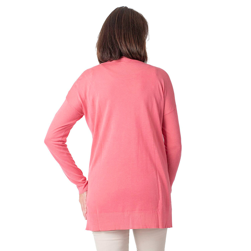 Geox Ladies Fine Gauge Cardigan (Size L) - Dark Begonnia