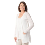 Geox Ladies Fine Gauge Cardigan (Size L) - Off White